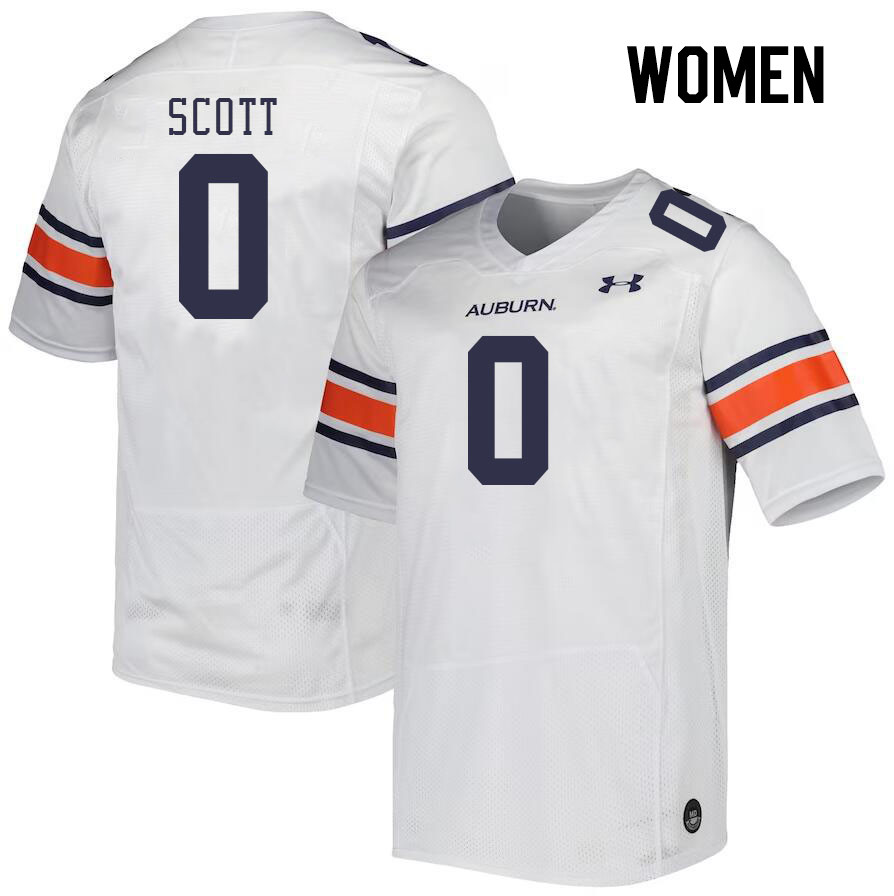 Women #0 Keionte Scott Auburn Tigers College Football Jerseys Stitched Sale-White